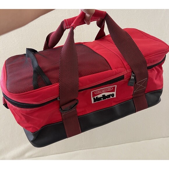marlboro Other - Marlboro Unlimited 90's Red Dual Sided Cooler Duffle Bag Missing Shoulder Strap